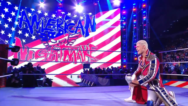 Cody Rhodes embraces the WWE Universe during his entrance.